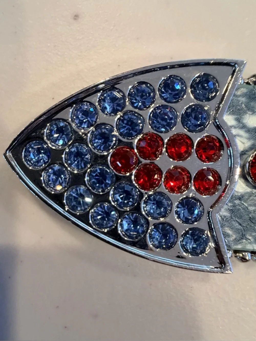 ZHCWT | women’s Red & Blue rhinestone western belt.
